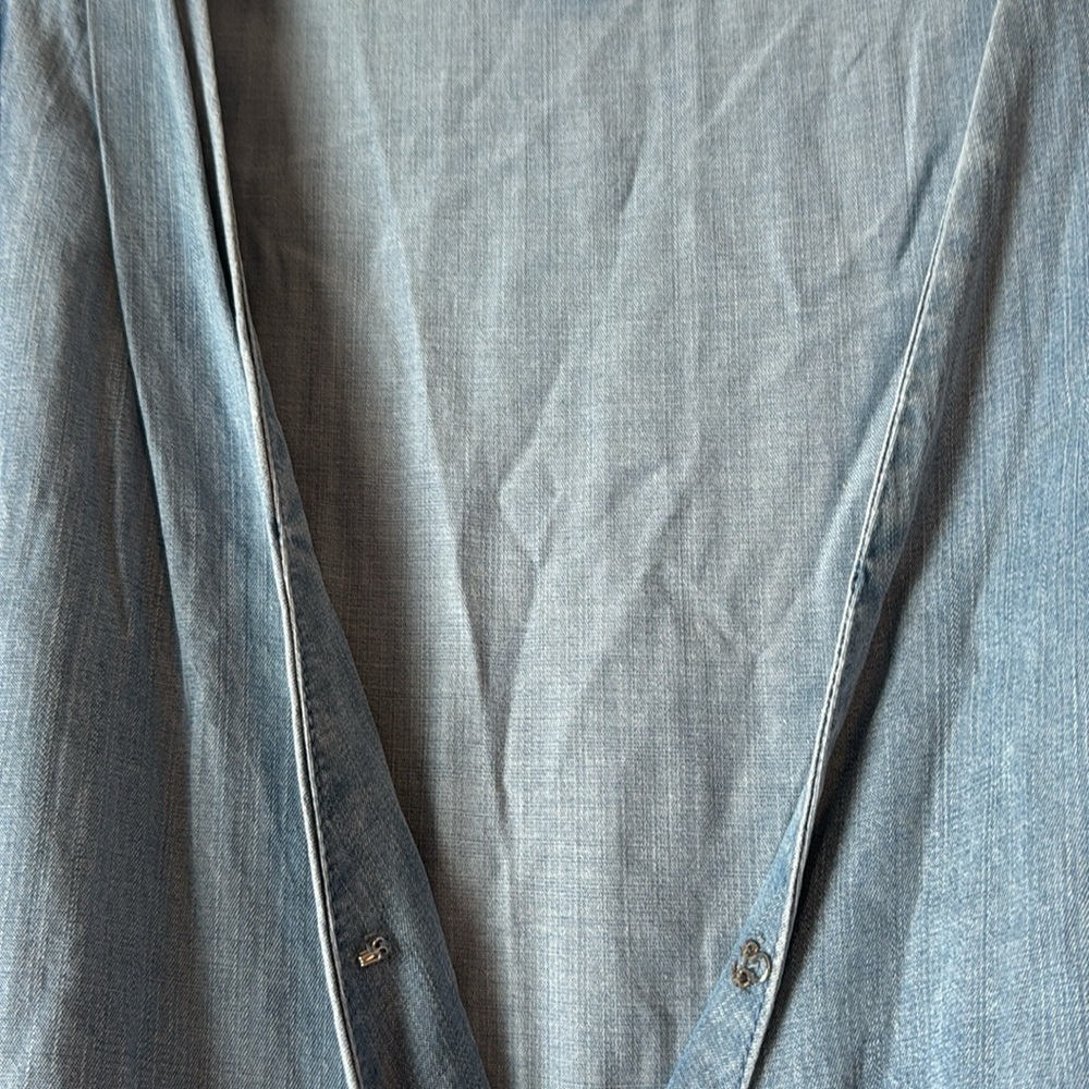 Allsaints Penny Playsuit Denim Color Surplice V-neck Romper size 6 - Picture 10 of 16